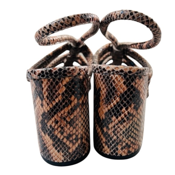 FREE PEOPLE - NEW Colette Cinched Heel in Python, Brown/ Black Size EU38 (7.5-8) - Picture 3 of 8